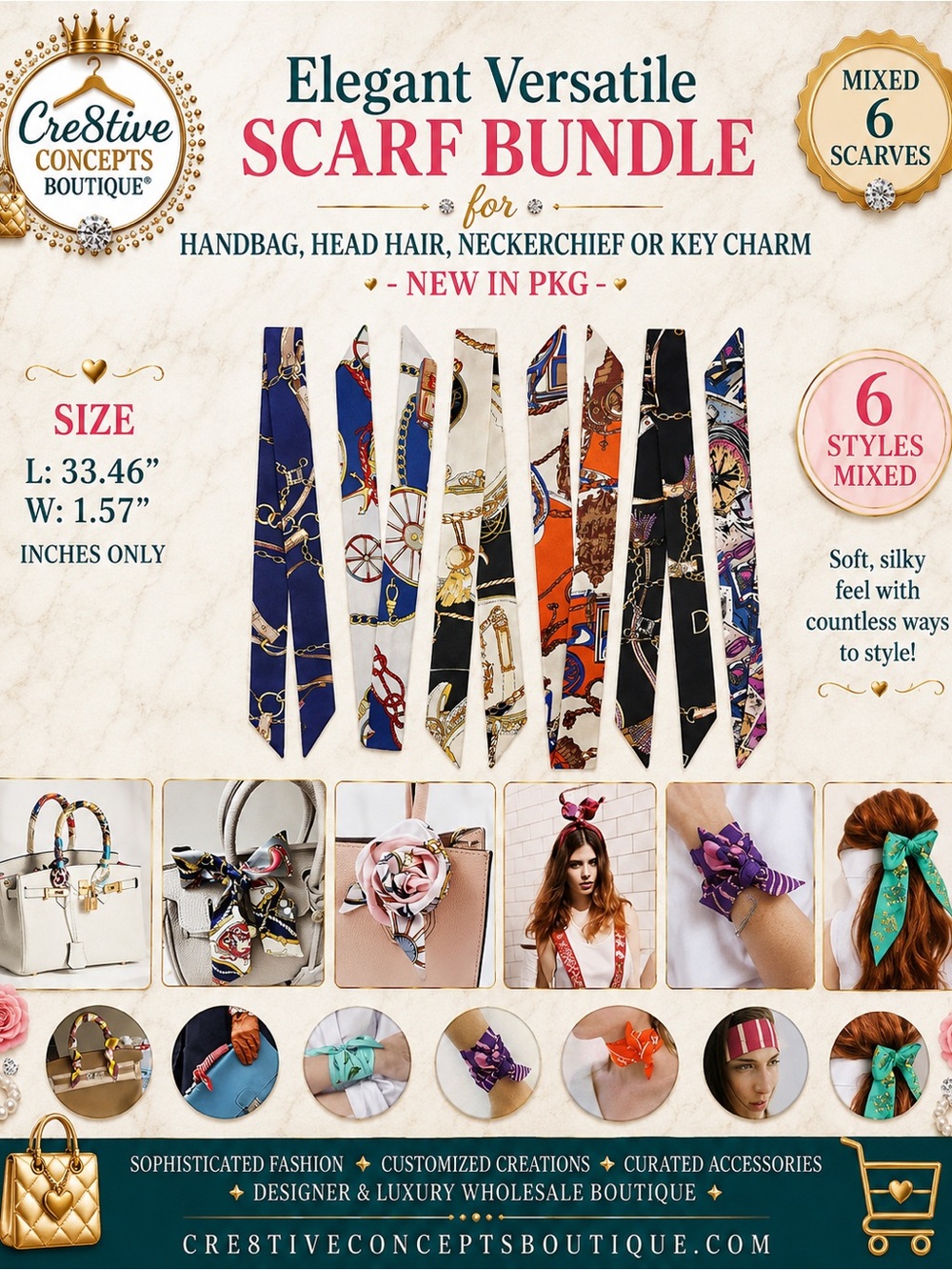 Versatile Scarf Bundle – 6-New in Package